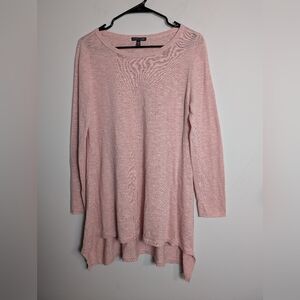 Eileen Fisher Pink Tunic Organic Linen Cotton Long Sleeve Sz M Casual Top